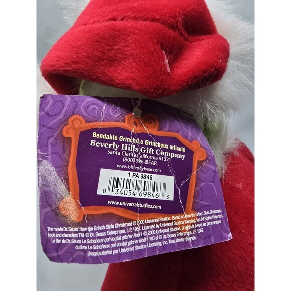 Dr Suess Grinch Plush Beverly Hills Teddy Bear Co. Posable Plush 16" READ INFO - Picture 7 of 14